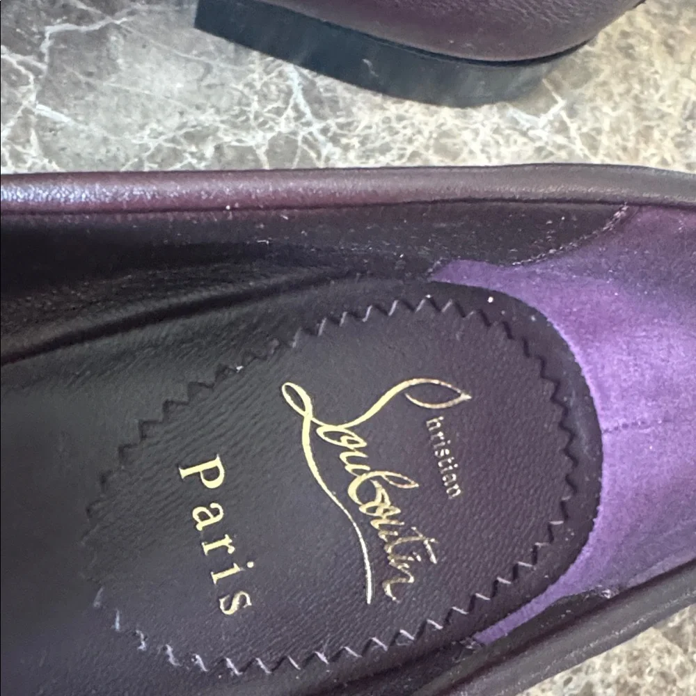 Christian louboutin mj moc flat merlot leather loafer flats mocassin sz 41.5
